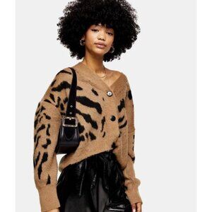 Topshop Leopard Print Cardigan